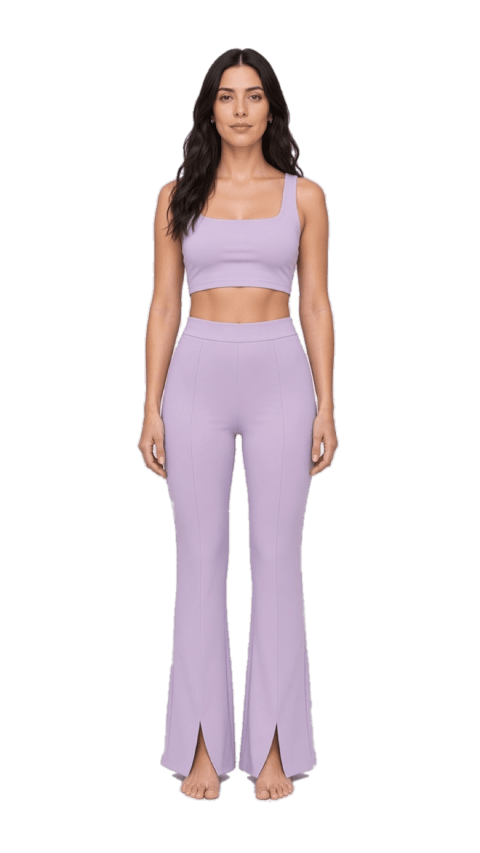 Try-on preview in a lilac set